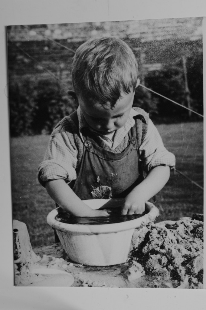  I grew up knowing more about the Wedgwoods than many children know of Little Grey Rabbit or Squirrel Nutkin. 8.1.09 pic DAVID CRUMP. NORMAN WILSON AT THE WEDGWOOD FACTORY. FEATURE SPECIAL A.N. WILSON WRITING ON HIS FATHER'S TIME WORKING AT THE WEDGWOOD FACTORY. PIC SHOWS ANDREW MAKING MUD PIES 1956