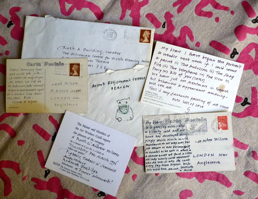 All missives, programmes, envelopes and invitations were opportunities for more jokes, wildly embellished gossip and running jokes of long-standing. During his final illness, a friend described a dinner at her house at which GBH and another friend who was a dress designer laughed themselves silly as they discussed couture shrouds - 'a shroud to die for.' After he collapsed in a hospital waiting room his jacket, ripped by the resuscitation team, was exhibited like a toreador's cloak to visitors at his house in Gower Street.